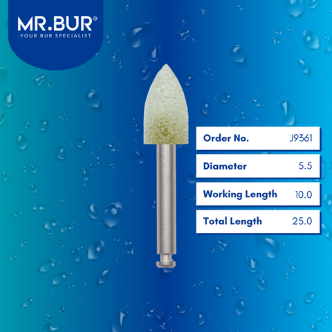 Mr. Bur Bracket Adhesive Removal Bur RA, J9361, used for safe removal of orthodontic adhesive and enamel cleanup after bracket debonding procedures.