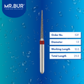 Mr. Bur Super Fine Finishing Super Needle IPR Diamond Bur FG, 52F, used for precise interproximal reduction in clear aligner treatment and anterior aesthetic alignment cases.