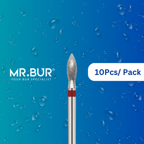 This is the Fine Grit Pre-Polishing Peach FG Diamond Bur sold by Mr. Bur the best international dental diamond bur supplier.