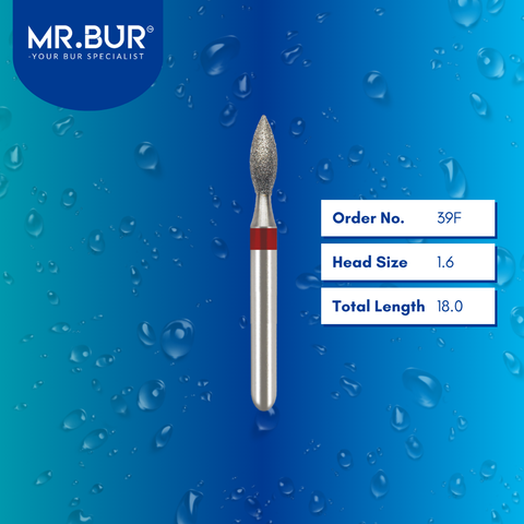 Mr. Bur 39F Fine Grit Pre-Polishing Peach Diamond Bur 830 FG are tools used in various dental procedures. ISO 806 314 257 514 016, Their peach design is ideal for restorative treatments, prosthodontics, composite polishing, occlusal incisors reduction, and achieving a high shine during polishing and finishing.