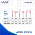 There are 6 Pink Stone dental burs used in dental Laboratories. They are used for polishing metal alloy. These dental bur are sold by mr Bur the best international dental bur supplier