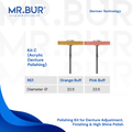 Two-step polishing system allows progressive surface refinement from coarse scratch removal through final polishing and glazing.