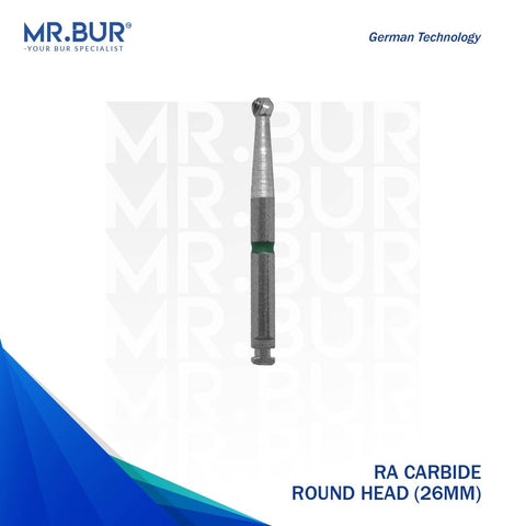 This image shows the RA Round Carbide dental bur sold by mr Bur the best international dental bur supplier