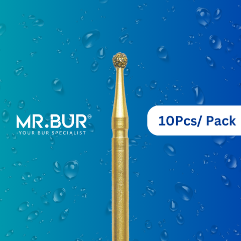 The #1 Best Gold Round Ball Diamond Bur FG. Mr Bur offers the best online dental burs and is a Better Choice than Meisinger, Mani, Shofu, Eagle Dental, Trihawk, Suitable for Dental Cases.