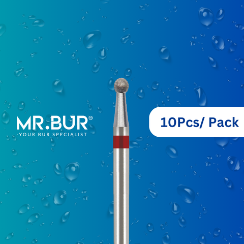 This is the Fine Grit Pre-Polishing Round FG Diamond Bur sold by Mr. Bur the best international dental diamond bur supplier.