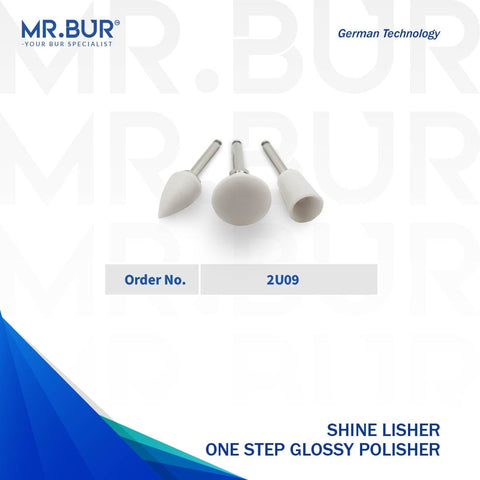 This image shows threeOne Step Glossy Polisher dental bur sold by mr Bur the best international dental bur supplier