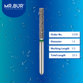Mr. Bur Cylinder Flat End Coarse Diamond Bur FG 223B, 1.4mm, ensures precision cutting and durability, ideal for cavity preparation and crown adjustments.