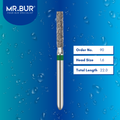 Mr. Bur 842 round edge cylinder diamond bur 90 are tools used in many dental procedures. ISO 806 314 158 534 016 FG, Their round edge cylinder heads are ideal for for different purposes, including removal of amalgam restorations, creating space and contours for crown placement and cavity preparations. 