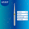 Mr. Bur Super Fine Finishing Pointed Cone Diamond Bur 5pcs FG 71DSF, 1.6mm, ensures precise detailing, ultra-smooth surface finishing, and enhanced polishing for superior restorative outcomes.
