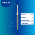 Mr. Bur 26DEF Super Fine Finishing Taper Flat End Diamond Bur FG are tools used in multiple dental procedures. Their taper flat end heads are ideal for effective prosthodontic work, crown preparation, and shoulder margin bur.