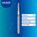 Mr. Bur 57SF Super Fine Finishing Taper Flat End Diamond Bur FG are tools used in multiple dental procedures. Their taper flat end heads are ideal for effective prosthodontic work, crown preparation, and shoulder margin bur.