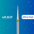 Mr. Bur Super Fine Grit Finishing Pointed Cone Diamond Bur FG for veneer margin refinement incisal edge detailing and esthetic smile design finishing.