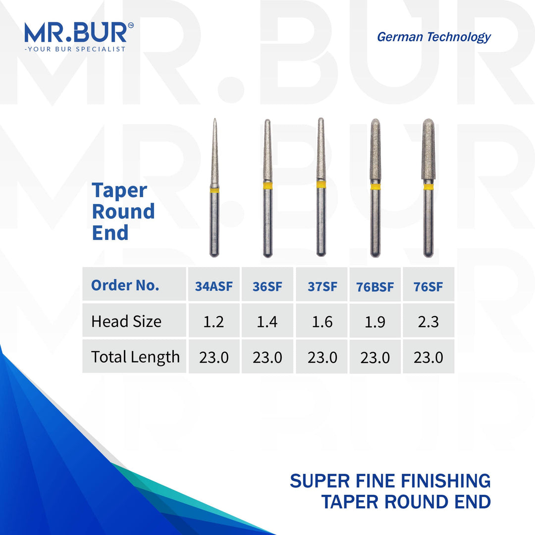 The Best Super Fine Finishing Round Diamond Bur FG | MR. BUR – Mr Bur