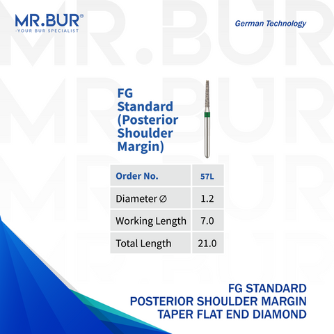 Taper Flat End Coarse Diamond Bur FG