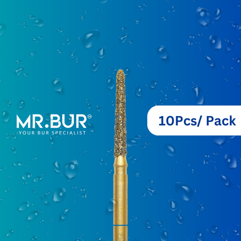 The #1 Best Gold Taper Flat End Diamond Bur Short FG. Mr. Bur offers the best online dental burs and is a Better Choice than Meisinger, Mani, Shofu, Eagle Dental, Trihawk, Suitable for Dental Cases.