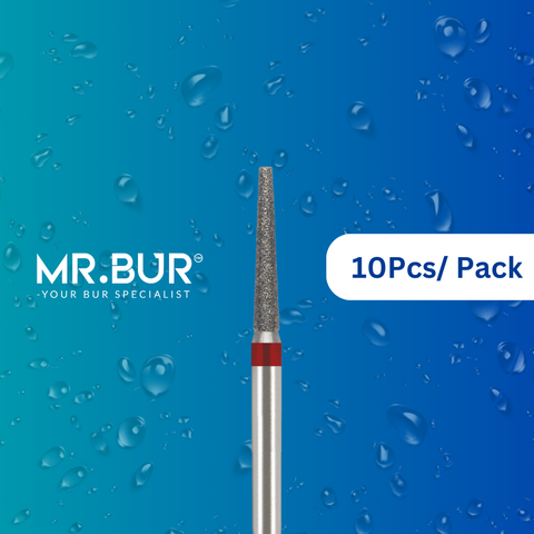 This is the Fine Grit Pre-Polishing Taper Flat End FG Diamond Bur sold by Mr. Bur the best international supplier of diamond dental burs.