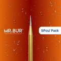 Mr. Bur Taper Flat End Finishing Carbide Dental Bur FG ensures precise, smooth finishing for restorations, enhancing contouring, durability, and procedural accuracy.