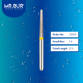 Mr. Bur 228SF Super Fine Finishing Taper Round End Diamond Bur FG are tools used in multiple dental procedures. Their taper round end heads are ideal for effective prophylaxis, use on fillings, crown preparation, cavity preparation, and chamfer margin bur.
