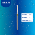 Mr. Bur 33SF Super Fine Finishing Taper Round End Diamond Bur FG are tools used in multiple dental procedures. Their taper round end heads are ideal for effective prophylaxis, use on fillings, crown preparation, cavity preparation, and chamfer margin bur.