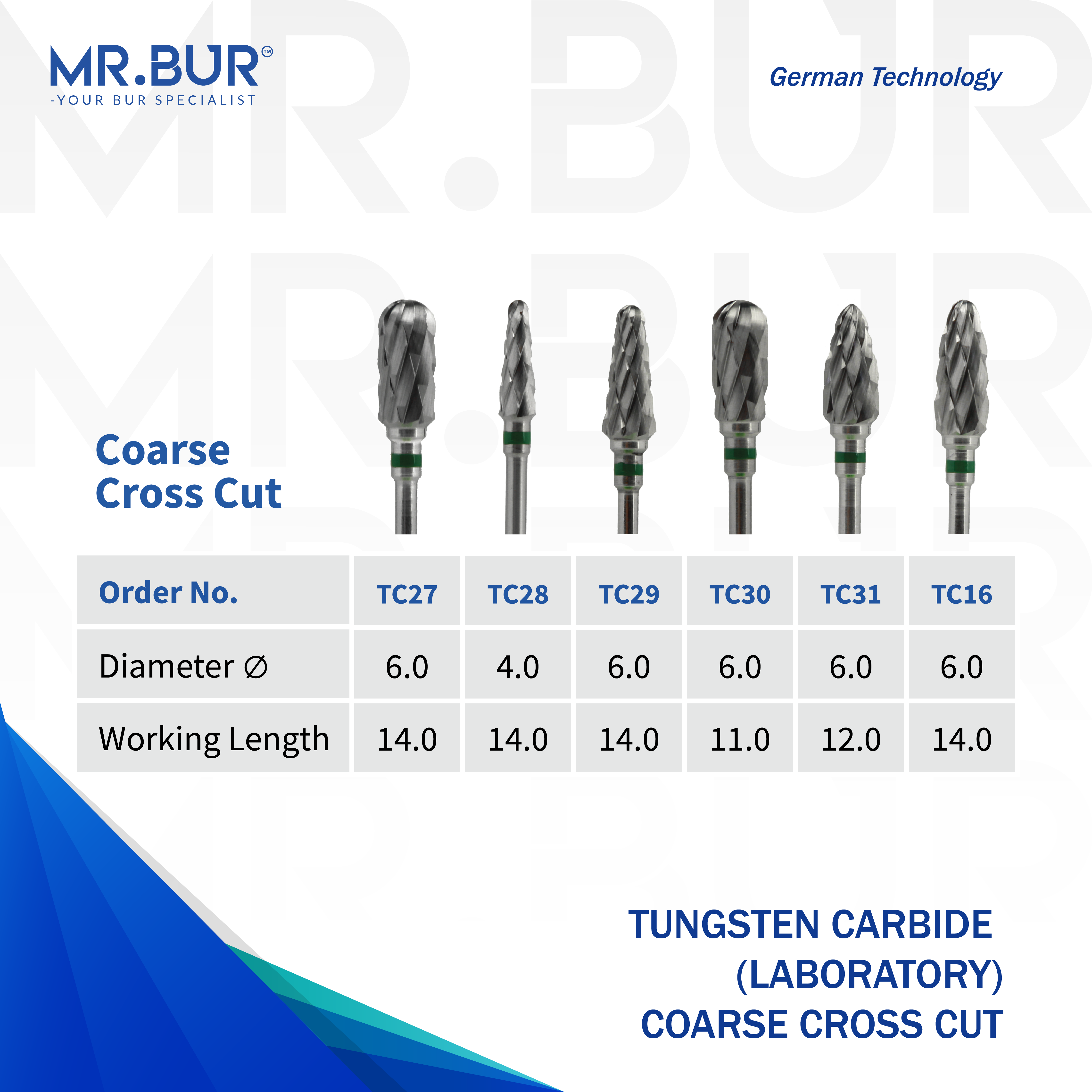 Wilson Cross Cut Ultra Coarse Carbide Bur 6mm – Low Speed Dental Lab Tool