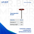 Mr. Bur Tungsten Carbide Laboratory Series Impregnated Brush, HP1170, used for polishing temporary crowns PMMA bis acryl restorations and laboratory finishing procedures.