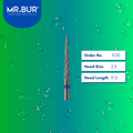 Mr. Bur Tungsten Carbide Medium Plain Cut Laboratory Bur TC10, 2.3mm, ensures precise trimming, efficient material shaping, and smooth contouring for dental prosthetics.