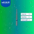 Mr. Bur Tungsten Carbide Medium Plain Cut Laboratory Bur TC11, 2.3mm, ensures precise trimming, efficient material shaping, and smooth contouring for dental prosthetics.