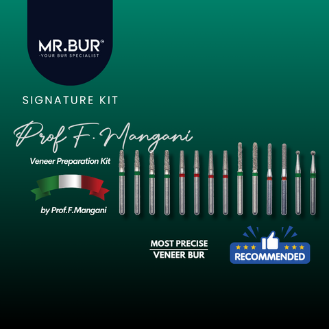 The best Mr Bur veneer preparation kit that specially designed for veneer preparation, adjusting, finishing and polishing for veneer restorations and cosmetic dentistry