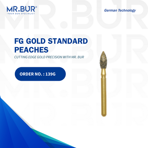 Acmedent Diamond Burs Polishing & Cutting – 5pcs/Card, FG Shank, Gold Plated Series
