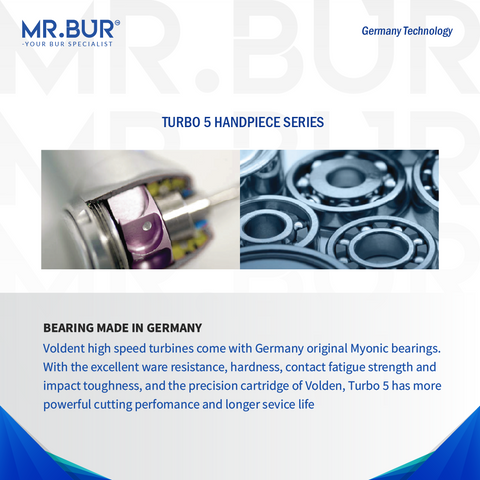 feature description of the Turbo 5 Handpiece Series dental bur sold by mr Bur the best international dental bur supplier