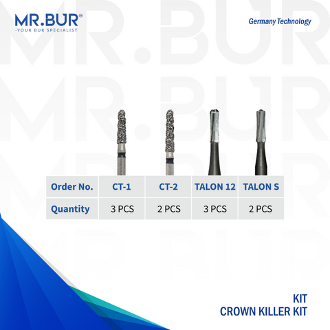 Talon, Talon S bur is included in the Crown Killer Kit dental burs that are sold by Mr Bur worldwide