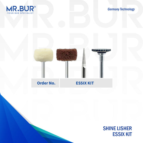 This image shows 4 Essix dental burs sold by mr Bur the best international dental bur supplier